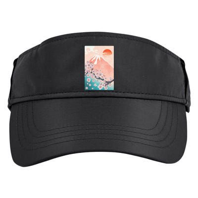Vintage Japanese Cherry Blossoms with Mount Fuji Adult Drive Performance Visor
