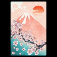 Vintage Japanese Cherry Blossoms with Mount Fuji Womens Tank Top