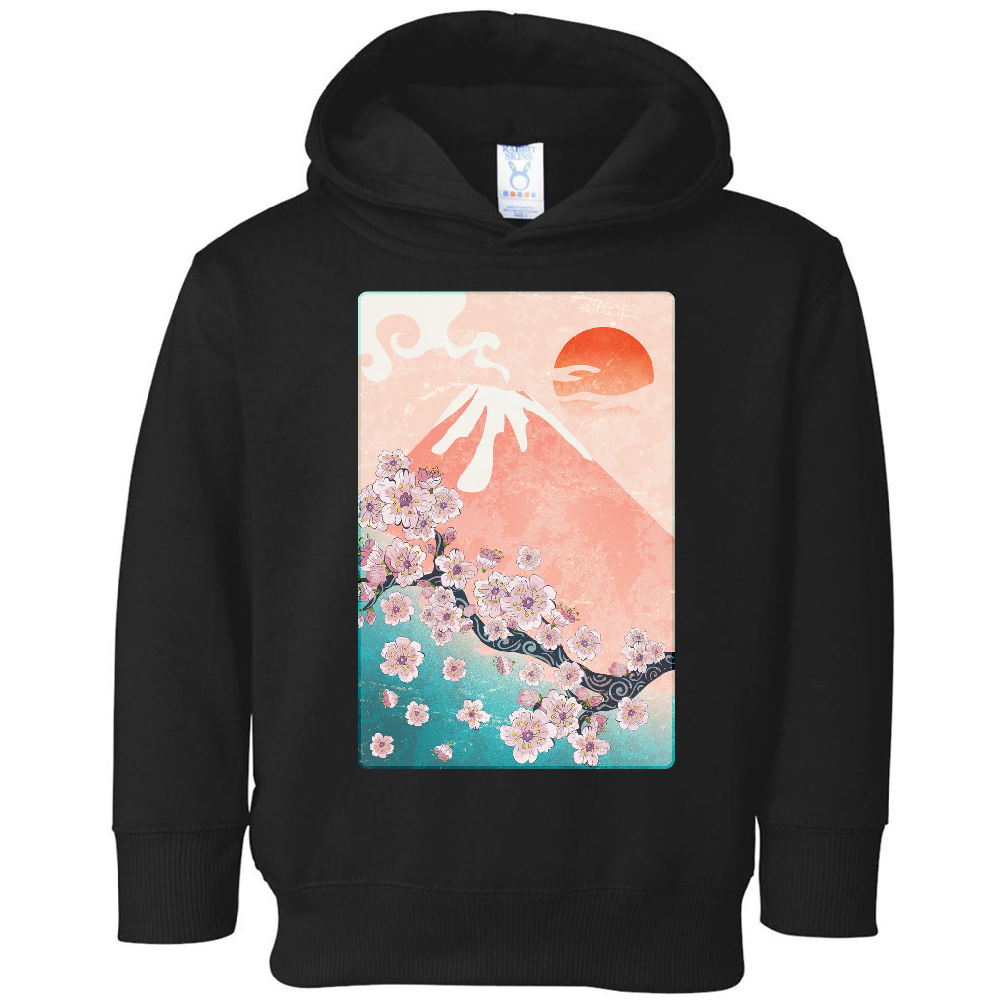 Vintage Japanese Cherry Blossoms with Mount Fuji Toddler Hoodie