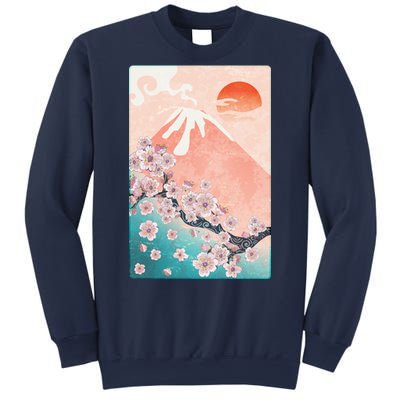 Vintage Japanese Cherry Blossoms with Mount Fuji Sweatshirt