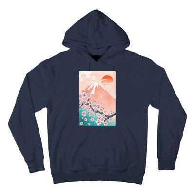 Vintage Japanese Cherry Blossoms with Mount Fuji Tall Hoodie