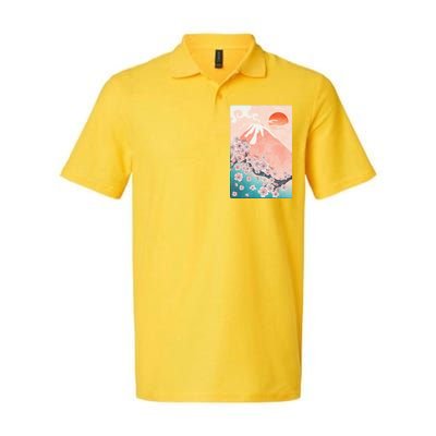 Vintage Japanese Cherry Blossoms with Mount Fuji Softstyle Adult Sport Polo