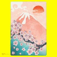 Vintage Japanese Cherry Blossoms with Mount Fuji Kids T-Shirt