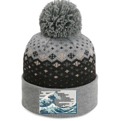 Vintage Japanese Great Wave The Baniff Cuffed Pom Beanie