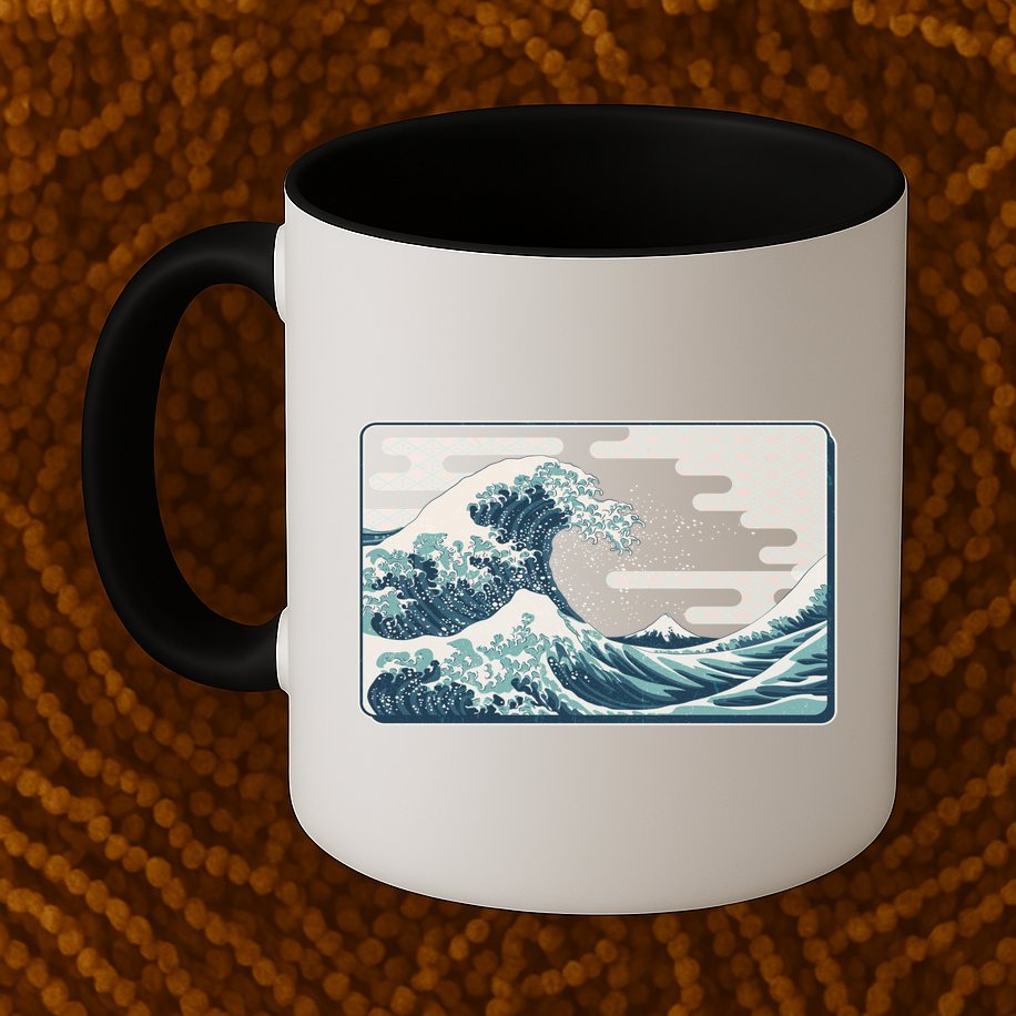 Vintage Japanese Great Wave Mug