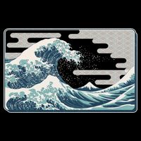 Vintage Japanese Great Wave Full Zip Hoodie