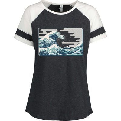 Vintage Japanese Great Wave Enza Ladies Jersey Colorblock Tee