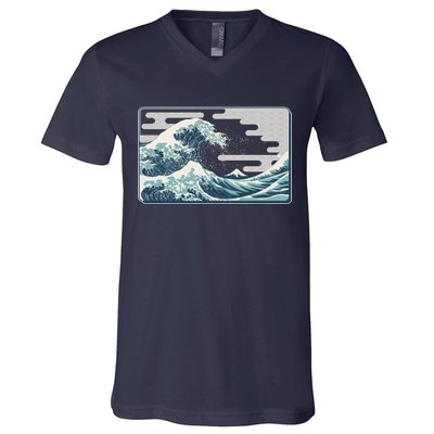 Vintage Japanese Great Wave V-Neck T-Shirt