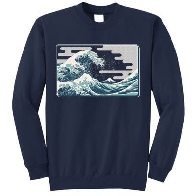 Vintage Japanese Great Wave Tall Sweatshirt