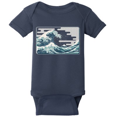 Vintage Japanese Great Wave Baby Bodysuit