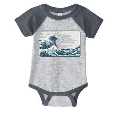 Vintage Japanese Great Wave Infant Baby Jersey Bodysuit