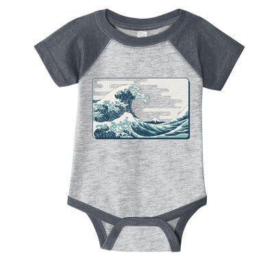 Vintage Japanese Great Wave Infant Baby Jersey Bodysuit