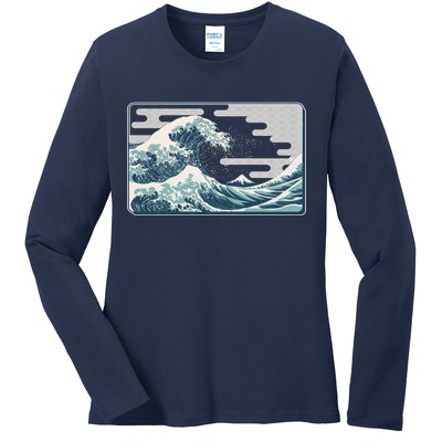 Vintage Japanese Great Wave Ladies Long Sleeve Shirt