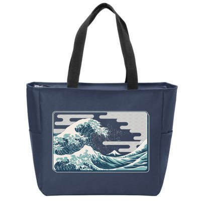 Vintage Japanese Great Wave Zip Tote Bag