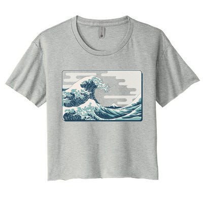 Vintage Japanese Great Wave Women's Crop Top Tee