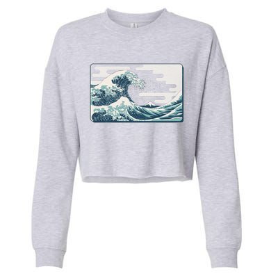 Vintage Japanese Great Wave Cropped Pullover Crew