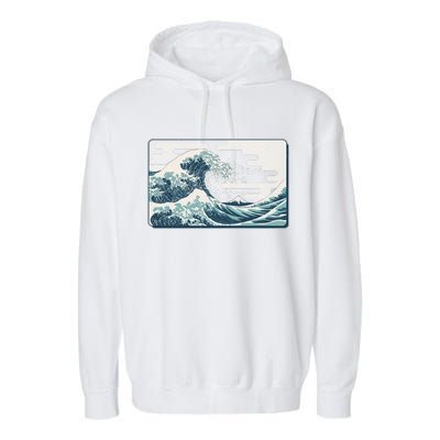 Vintage Japanese Great Wave Garment-Dyed Fleece Hoodie