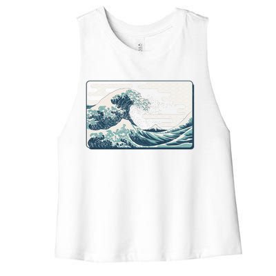 Vintage Japanese Great Wave Women's Racerback Cropped Tank