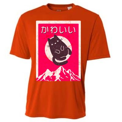 Vintage Japanese Kawaii Cute Cat Cooling Performance Crew T-Shirt