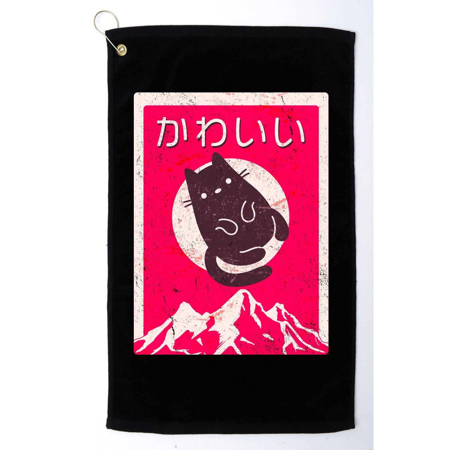 Vintage Japanese Kawaii Cute Cat Golf Towel