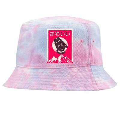 Vintage Japanese Kawaii Cute Cat Tie-Dyed Bucket Hat