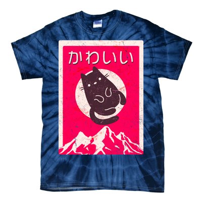 Vintage Japanese Kawaii Cute Cat Tie-Dye T-Shirt