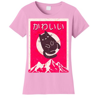 Vintage Japanese Kawaii Cute Cat Women's T-Shirt