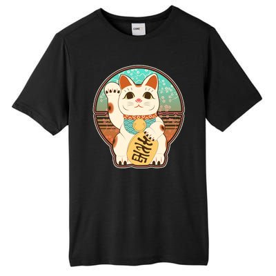 Vintage Japanese Maneki Neko Lucky Cat Tall Fusion ChromaSoft Performance T-Shirt