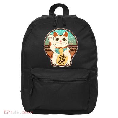 Vintage Japanese Maneki Neko Lucky Cat 16 in Basic Backpack
