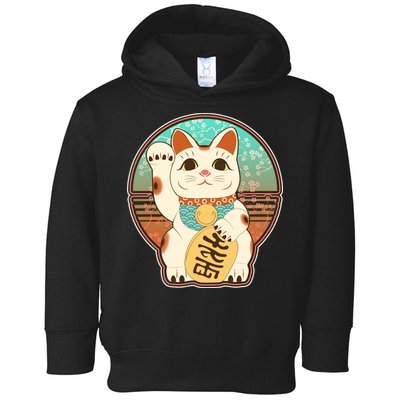 Vintage Japanese Maneki Neko Lucky Cat Toddler Hoodie