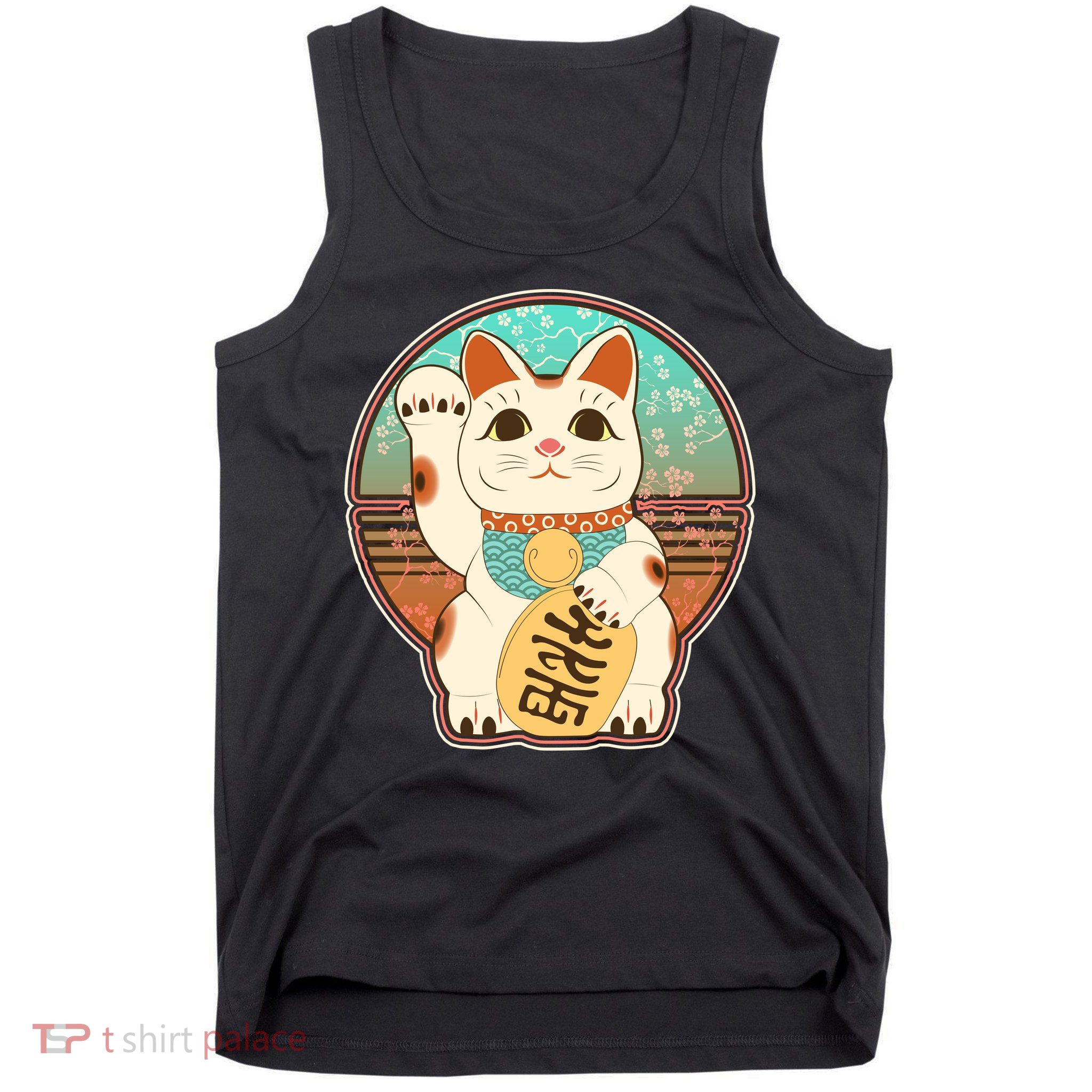 Vintage Japanese Maneki Neko Lucky Cat Tank Top