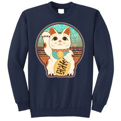 Vintage Japanese Maneki Neko Lucky Cat Sweatshirt