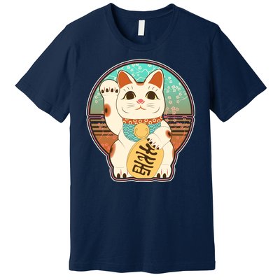 Vintage Japanese Maneki Neko Lucky Cat Premium T-Shirt