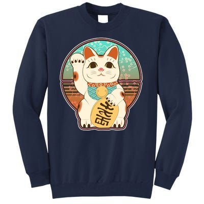 Vintage Japanese Maneki Neko Lucky Cat Tall Sweatshirt