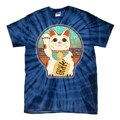 Vintage Japanese Maneki Neko Lucky Cat Tie-Dye T-Shirt