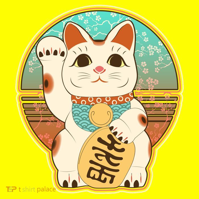 Vintage Japanese Maneki Neko Lucky Cat Kids T-Shirt