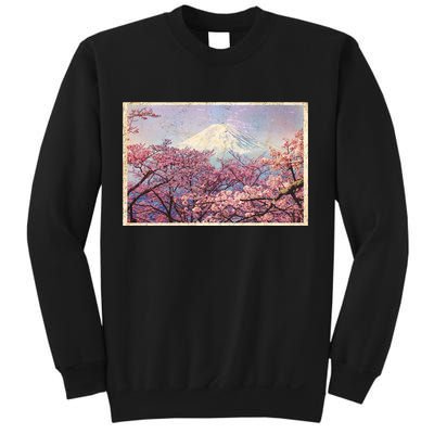 Vintage Japanese Mt. Fuji & Cherry Blossoms Sweatshirt