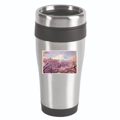 Vintage Japanese Mt. Fuji & Cherry Blossoms 16oz Travel Tumbler