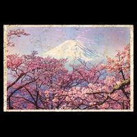 Vintage Japanese Mt. Fuji & Cherry Blossoms Womens Tank Top