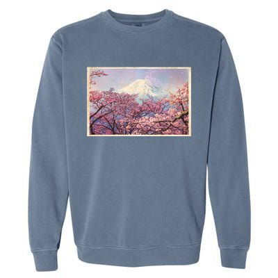 Vintage Japanese Mt. Fuji & Cherry Blossoms Garment-Dyed Sweatshirt