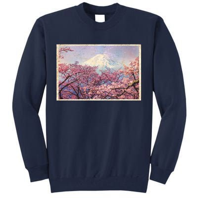 Vintage Japanese Mt. Fuji & Cherry Blossoms Tall Sweatshirt