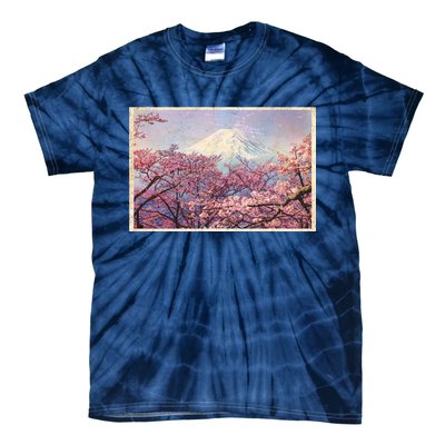 Vintage Japanese Mt. Fuji & Cherry Blossoms Tie-Dye T-Shirt