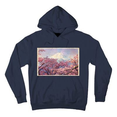 Vintage Japanese Mt. Fuji & Cherry Blossoms Tall Hoodie