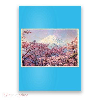 Vintage Japanese Mt. Fuji & Cherry Blossoms Poster