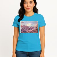 Vintage Japanese Mt. Fuji & Cherry Blossoms Womens T-Shirt