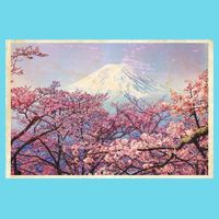Vintage Japanese Mt. Fuji & Cherry Blossoms Womens T-Shirt