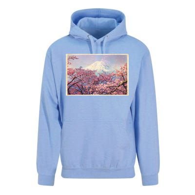 Vintage Japanese Mt. Fuji & Cherry Blossoms Unisex Surf Hoodie