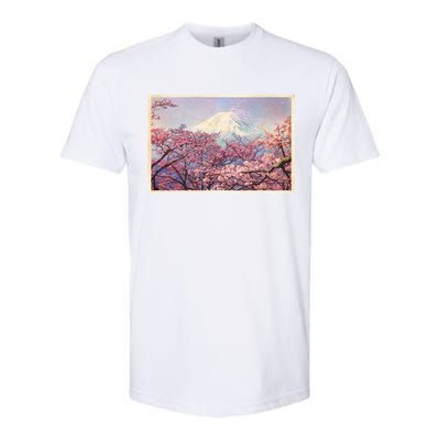 Vintage Japanese Mt. Fuji & Cherry Blossoms Softstyle® CVC T-Shirt