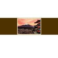 Vintage Japanese Mt. Fuji Pagoda and Cherry Blossoms Bumper Sticker