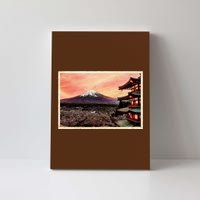 Vintage Japanese Mt. Fuji Pagoda and Cherry Blossoms Canvas